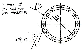 Фланец ПГВУ 094-80 Ду>200 - Чертеж