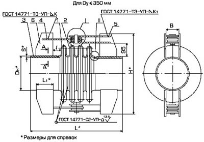 Компенсаторы 4-линзовые угловые ОСТ